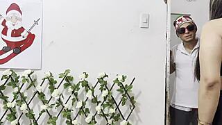 Mexican Milf Model Slave Rides Big Cock in Christmas Massage Hedonism