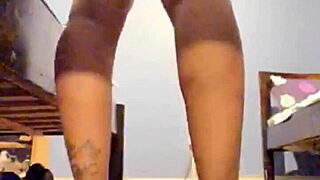 i striptease my ebony milf curves then deepthroat bbc before wet pussy ride