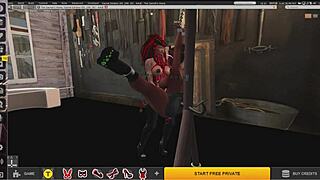 Bound Lesbian Cam Girls Dominate Dirty Second Life City in Intense BDSM Webcam