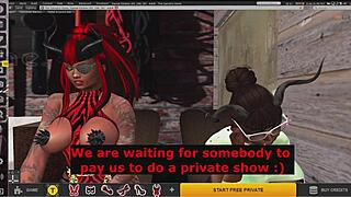 Bound Lesbian Cam Girls Dominate Dirty Second Life City in Intense BDSM Webcam