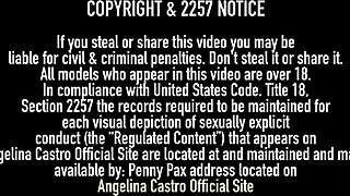 angelina castro rams dildo into big pussy lips solo tease