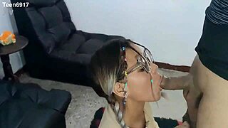 19-year-old latina schoolgirl studies with friend then rides cock hard homemade