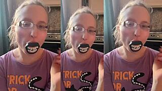 Hey listen close to vampire teeth crunching this lollipop asmr style