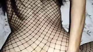 Beautiful Skinny Wife Poses In Elegant Lingerie At Home