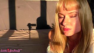 wild blonde slurps teacher's monster cock deep till facial explosion 😜